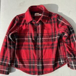 Faherty Kids Legend™ Sweater Shirt- red plaid color